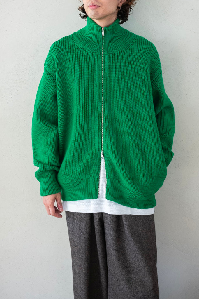 OVERSIZED DRIVERS KNIT ZIP JACKET