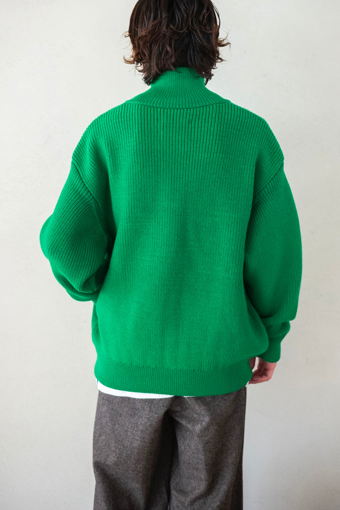 OVERSIZED DRIVERS KNIT ZIP JACKET