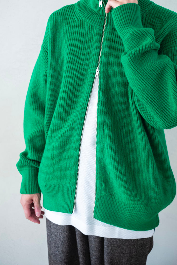 OVERSIZED DRIVERS KNIT ZIP JACKET