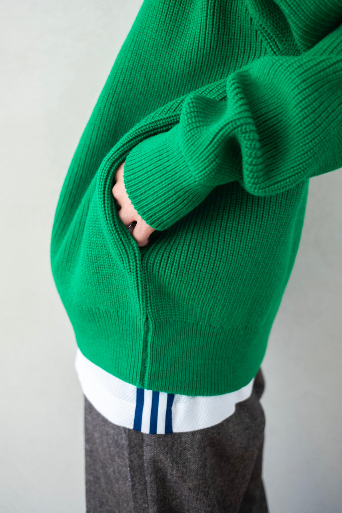 OVERSIZED DRIVERS KNIT ZIP JACKET