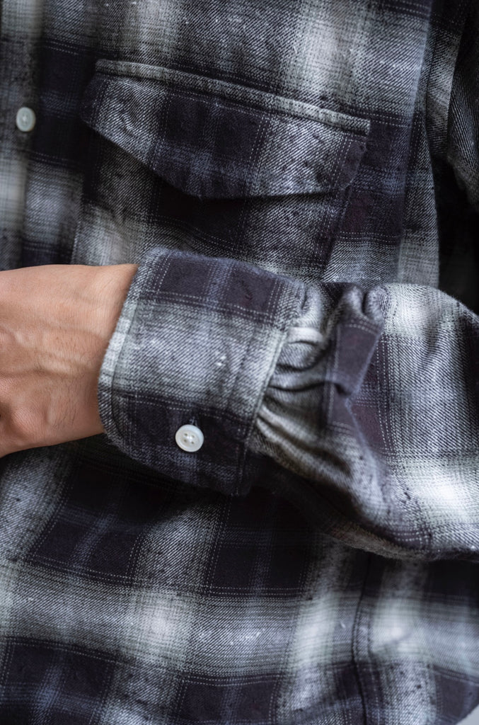 Brushed Nep Check Open Collar Shirt