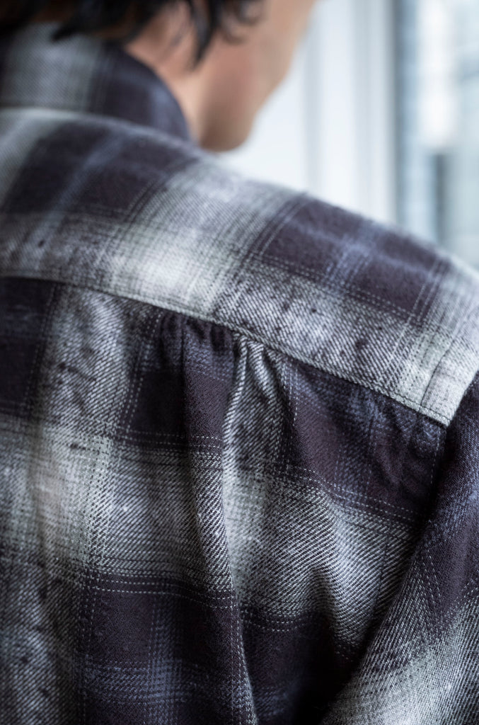 Brushed Nep Check Open Collar Shirt