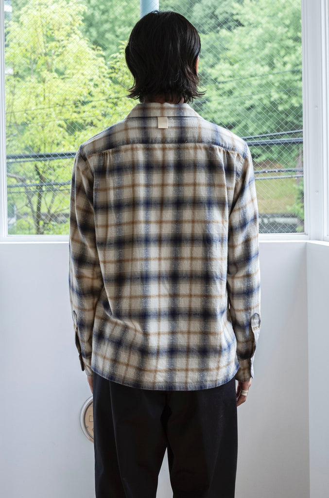 Brushed Nep Check Open Collar Shirt
