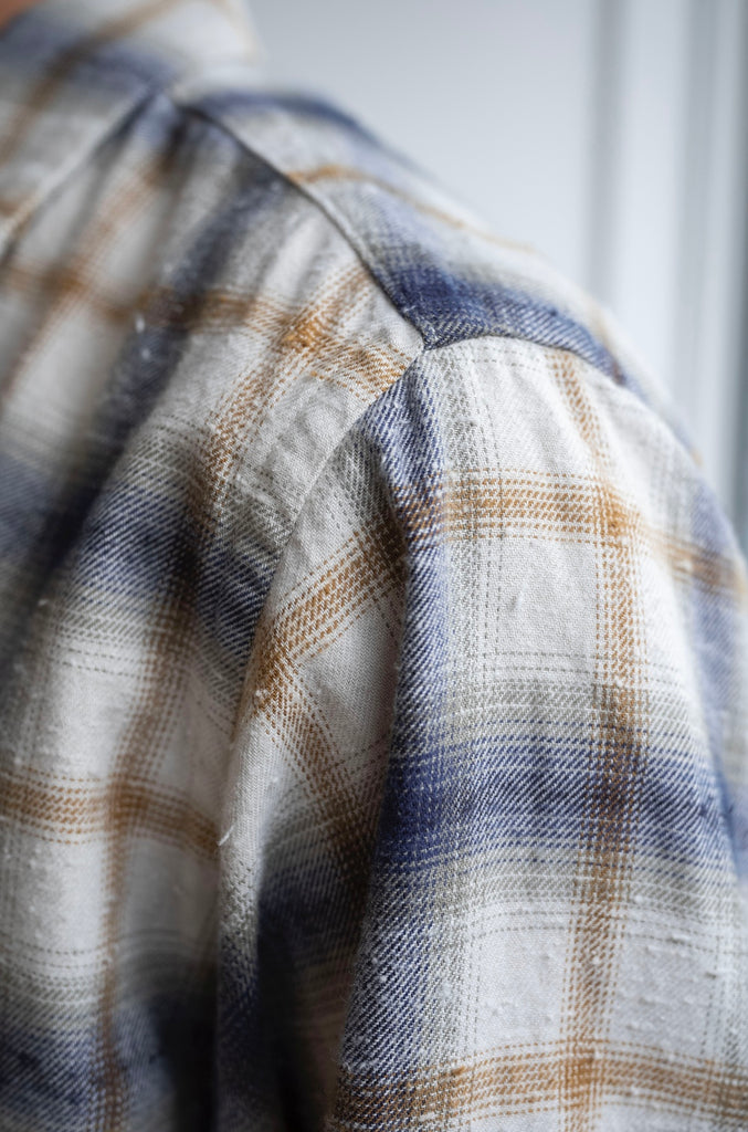 Brushed Nep Check Open Collar Shirt