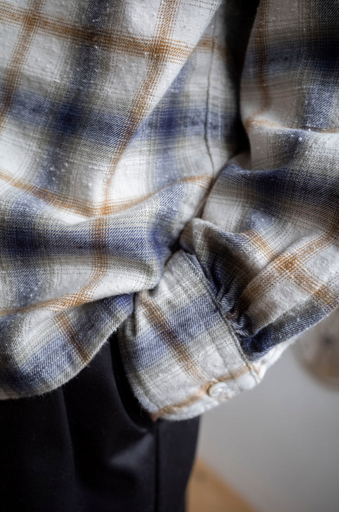 Brushed Nep Check Open Collar Shirt
