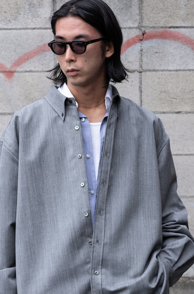CCFA02UNI B 〈LYRIA SHARKSKIN SHIRT COAT〉