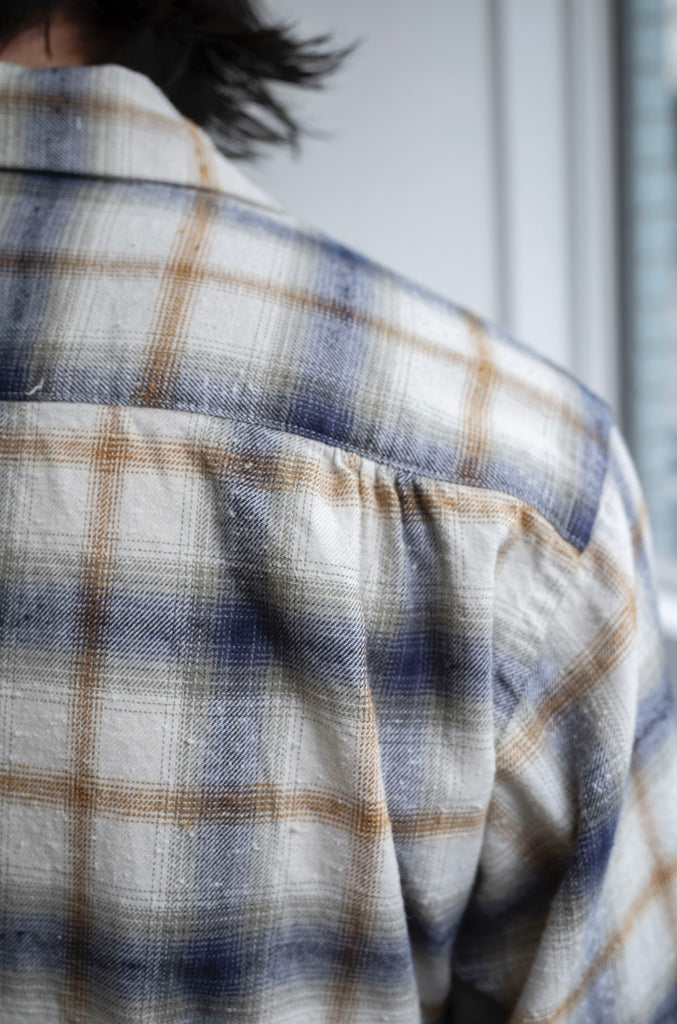 Brushed Nep Check Open Collar Shirt