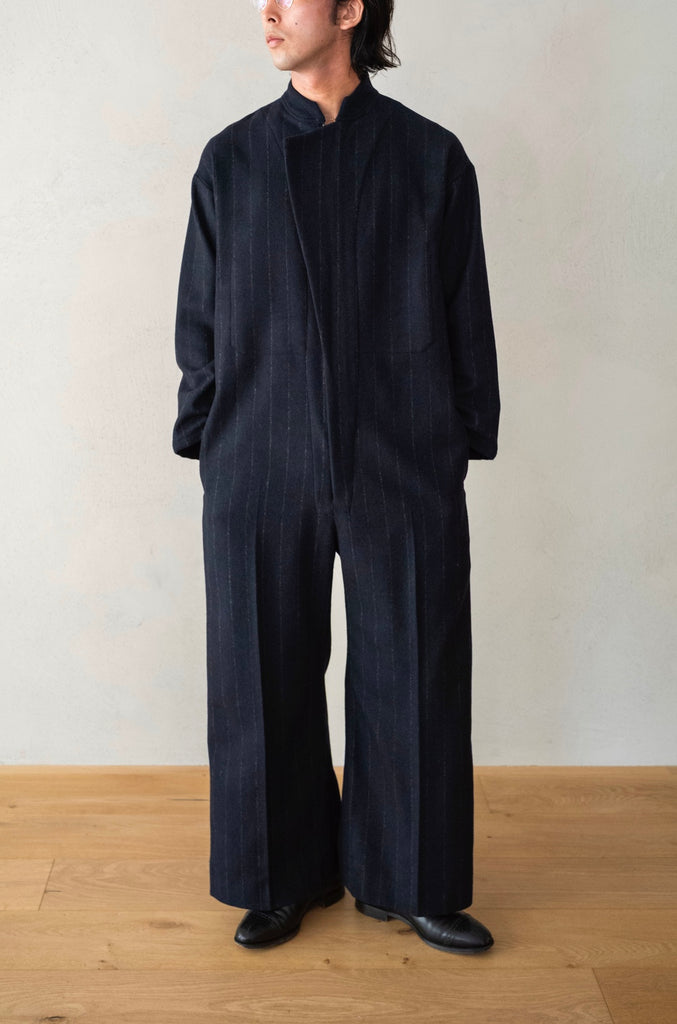 ASYMMETRIC ONE-SIDE LAPEL JUMP SUIT