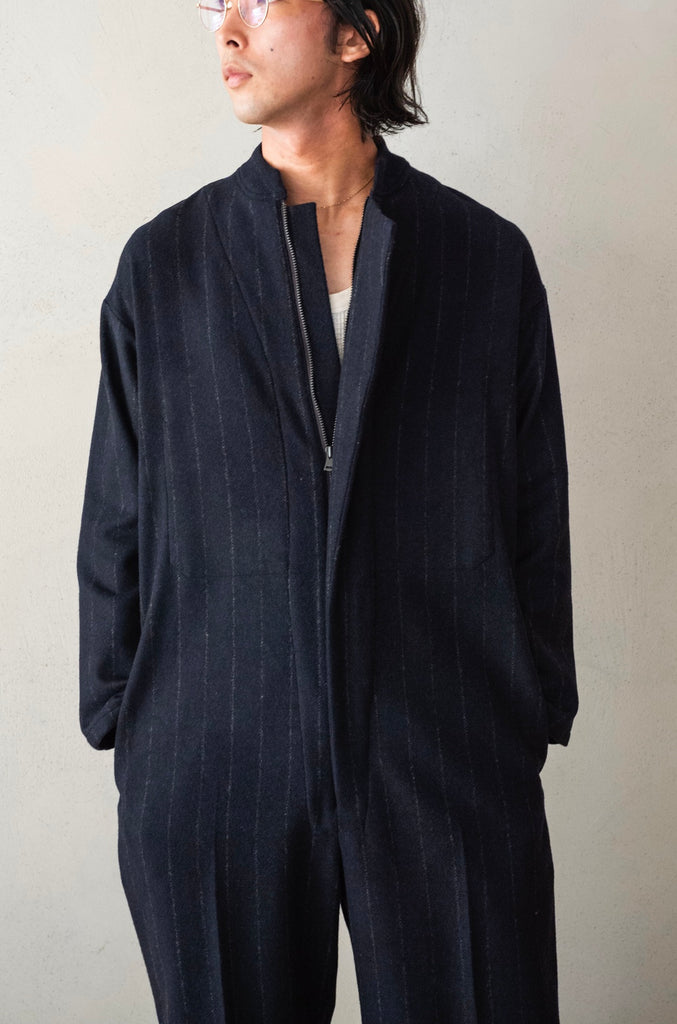 ASYMMETRIC ONE-SIDE LAPEL JUMP SUIT