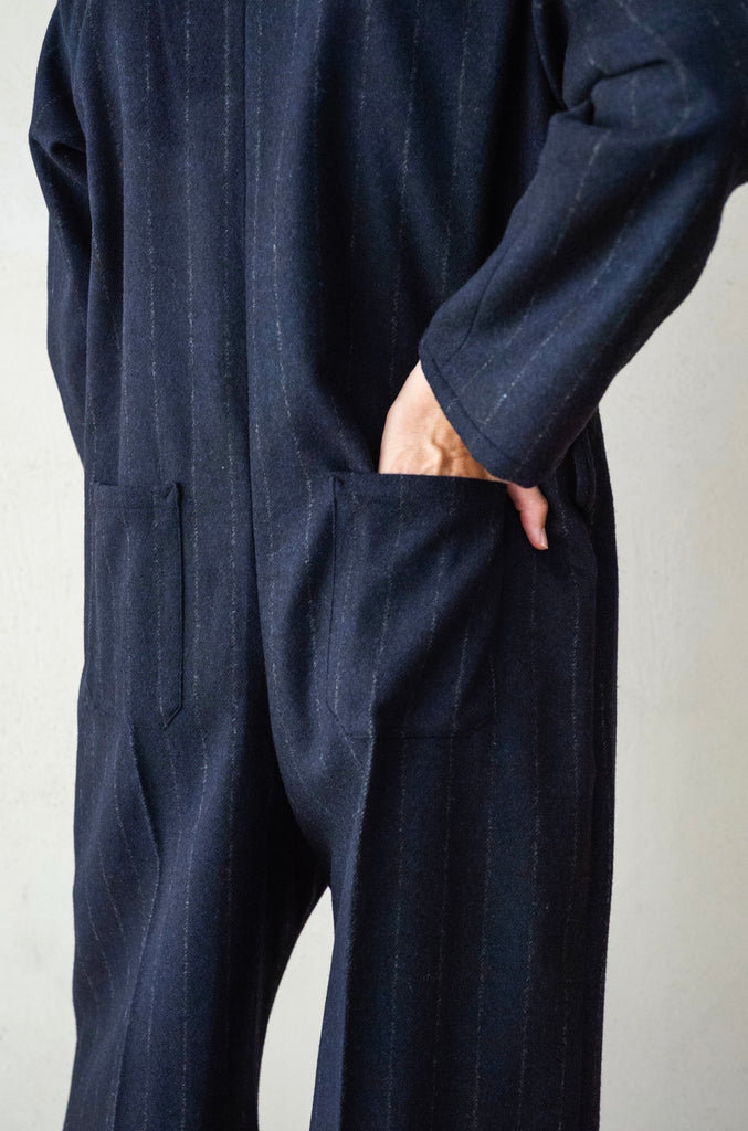 ASYMMETRIC ONE-SIDE LAPEL JUMP SUIT