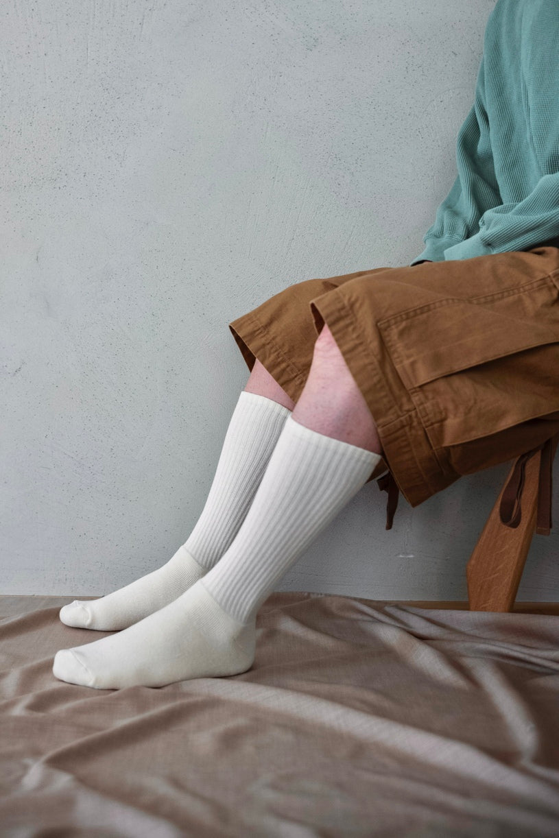 RIB SOCKS 〔TOP BEIGE〕