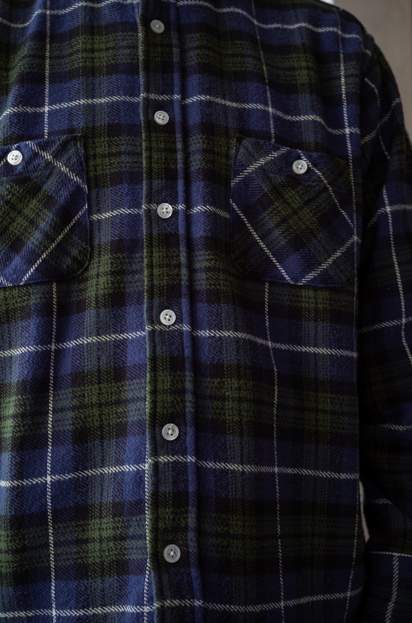 Rough Flannel Shirt 〔GREEN BASE〕