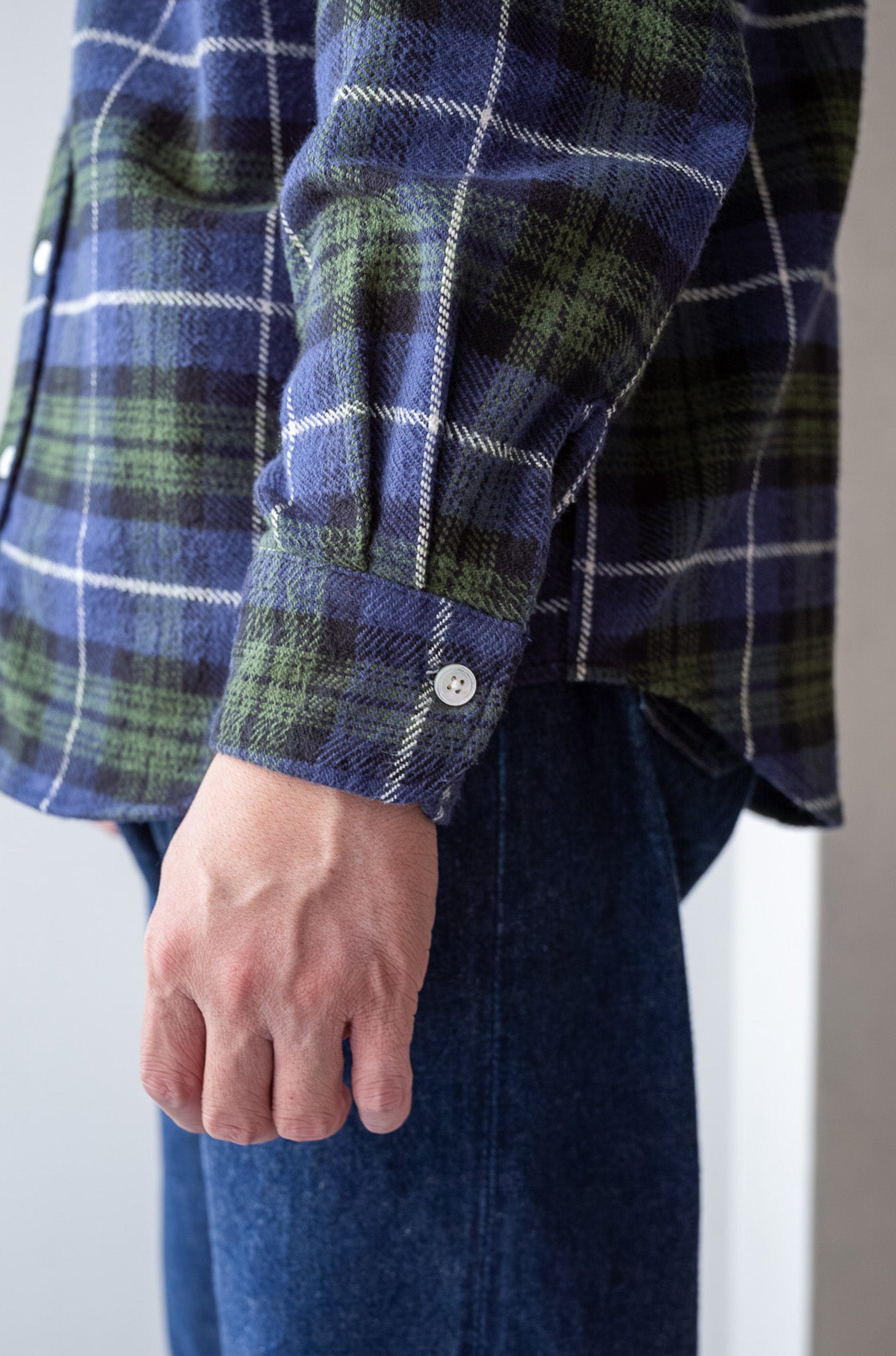 Rough Flannel Shirt 〔GREEN BASE〕