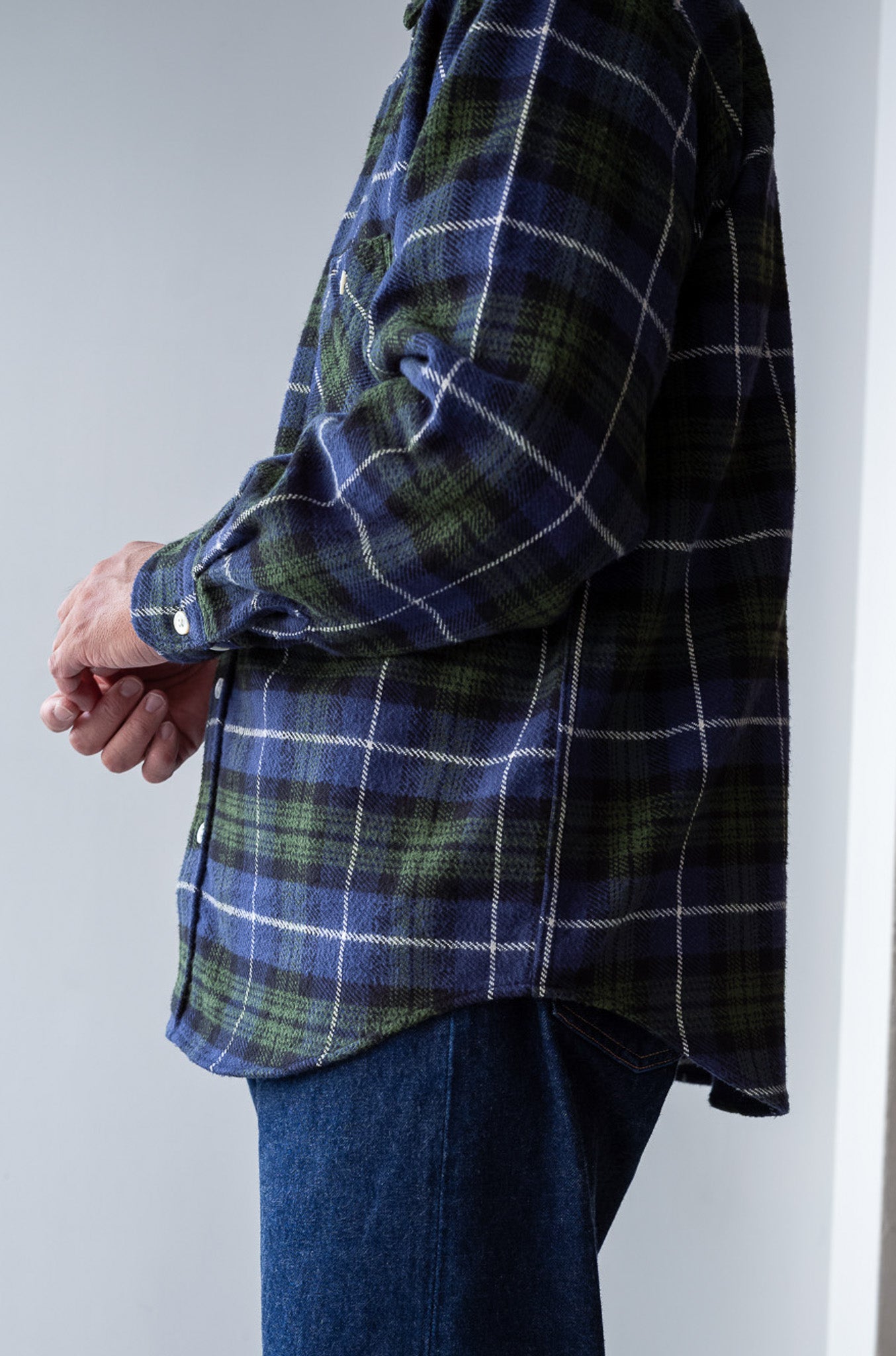 Rough Flannel Shirt 〔GREEN BASE〕