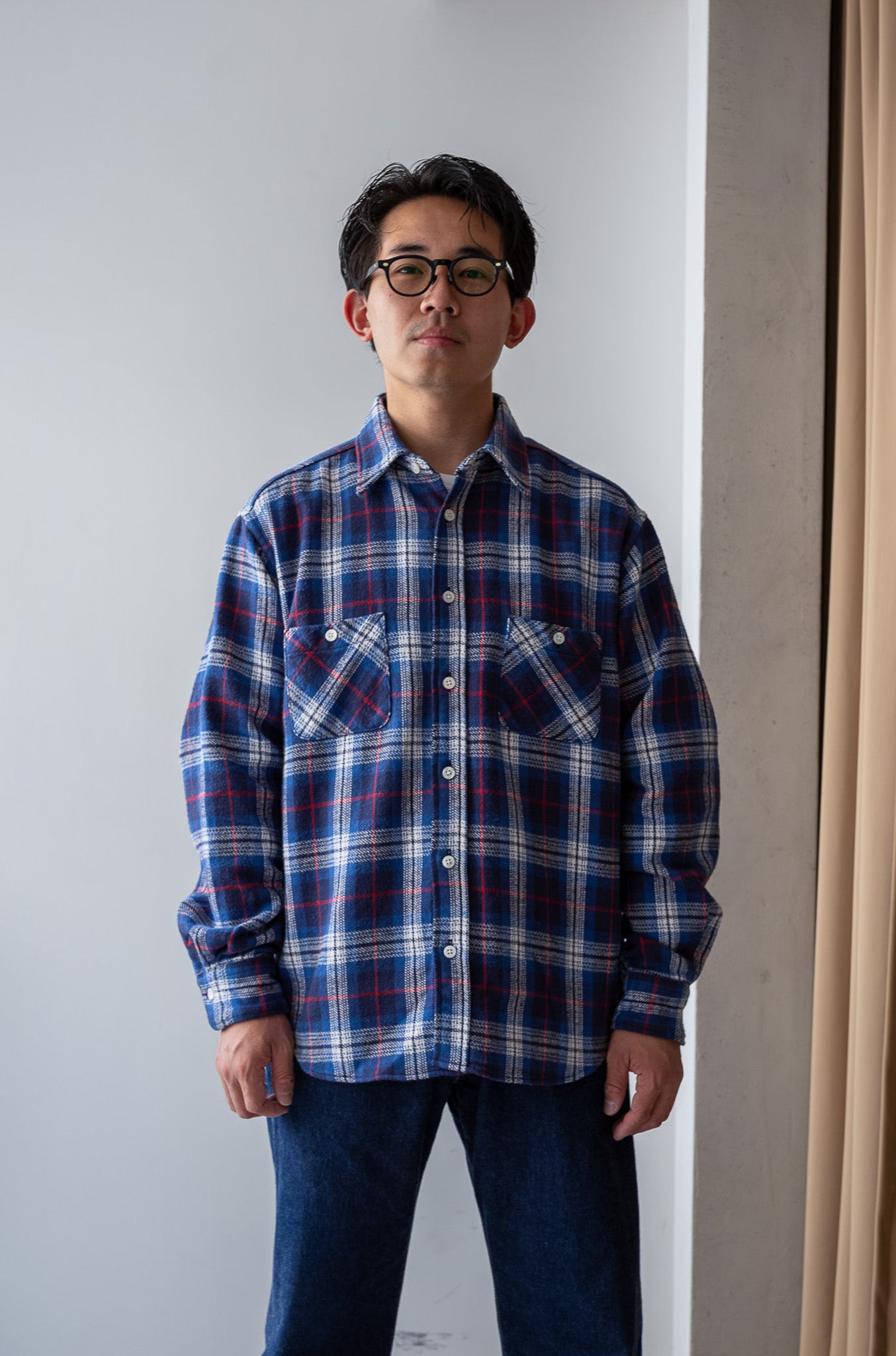 Rough Flannel Shirt 〔BLUE BASE〕