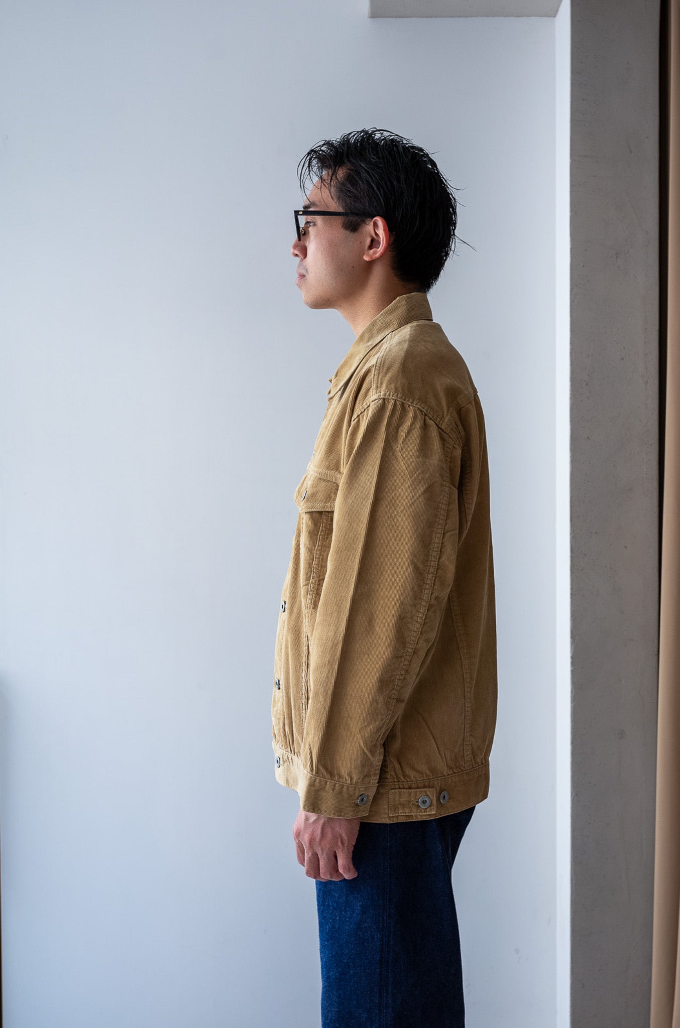 Fine Corduroy Trucker Jacket〔SAND BEIGE〕