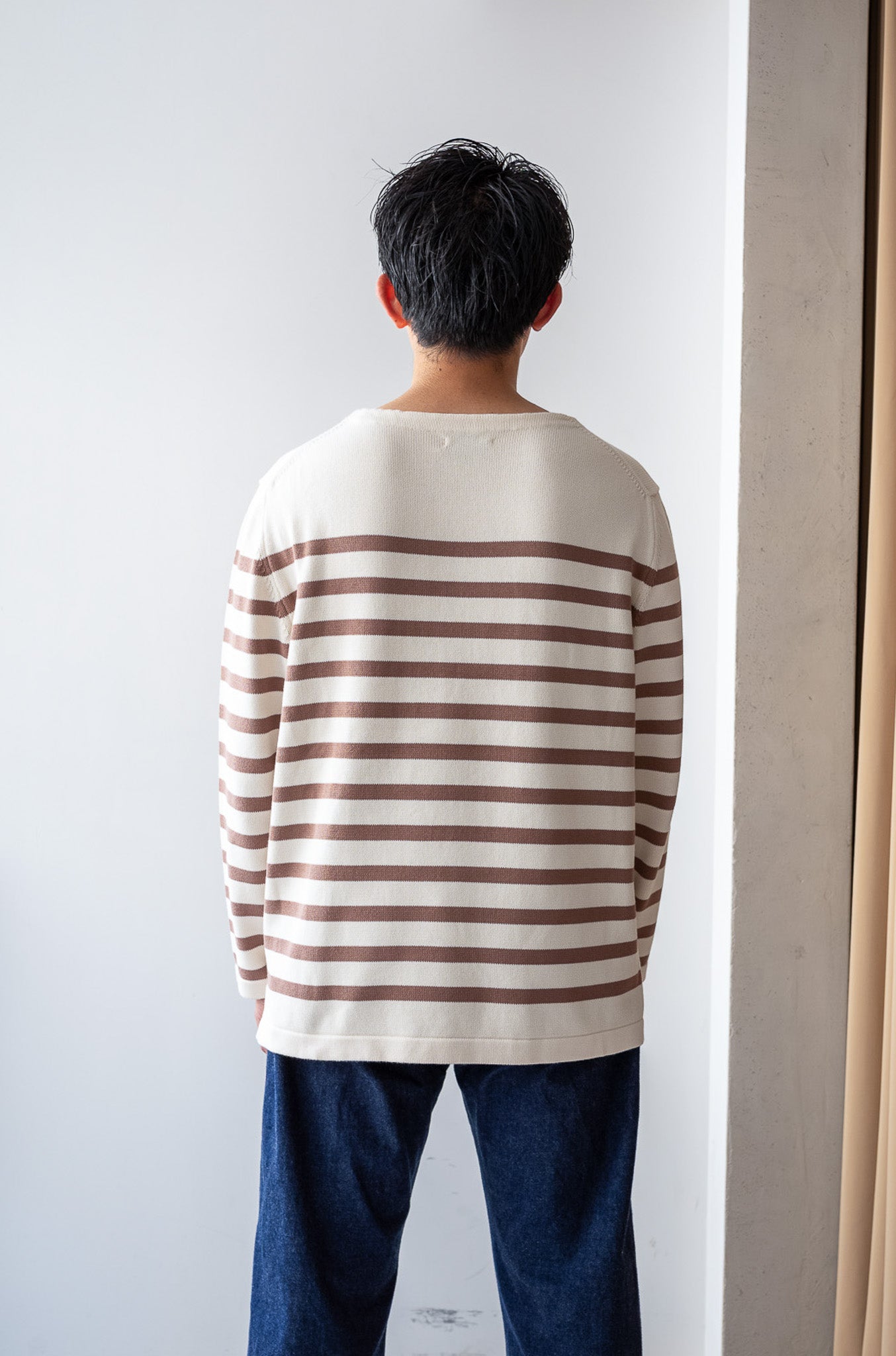 First Pick Suvin Gold Basque Knit〔MILK×ECRU〕