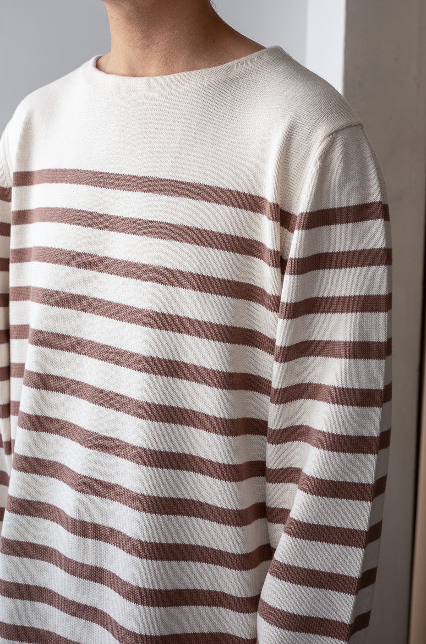 First Pick Suvin Gold Basque Knit〔MILK×ECRU〕