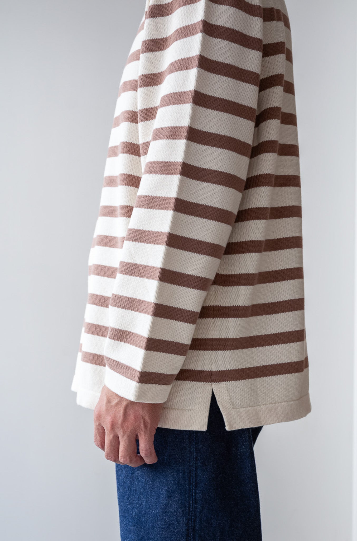 First Pick Suvin Gold Basque Knit〔MILK×ECRU〕