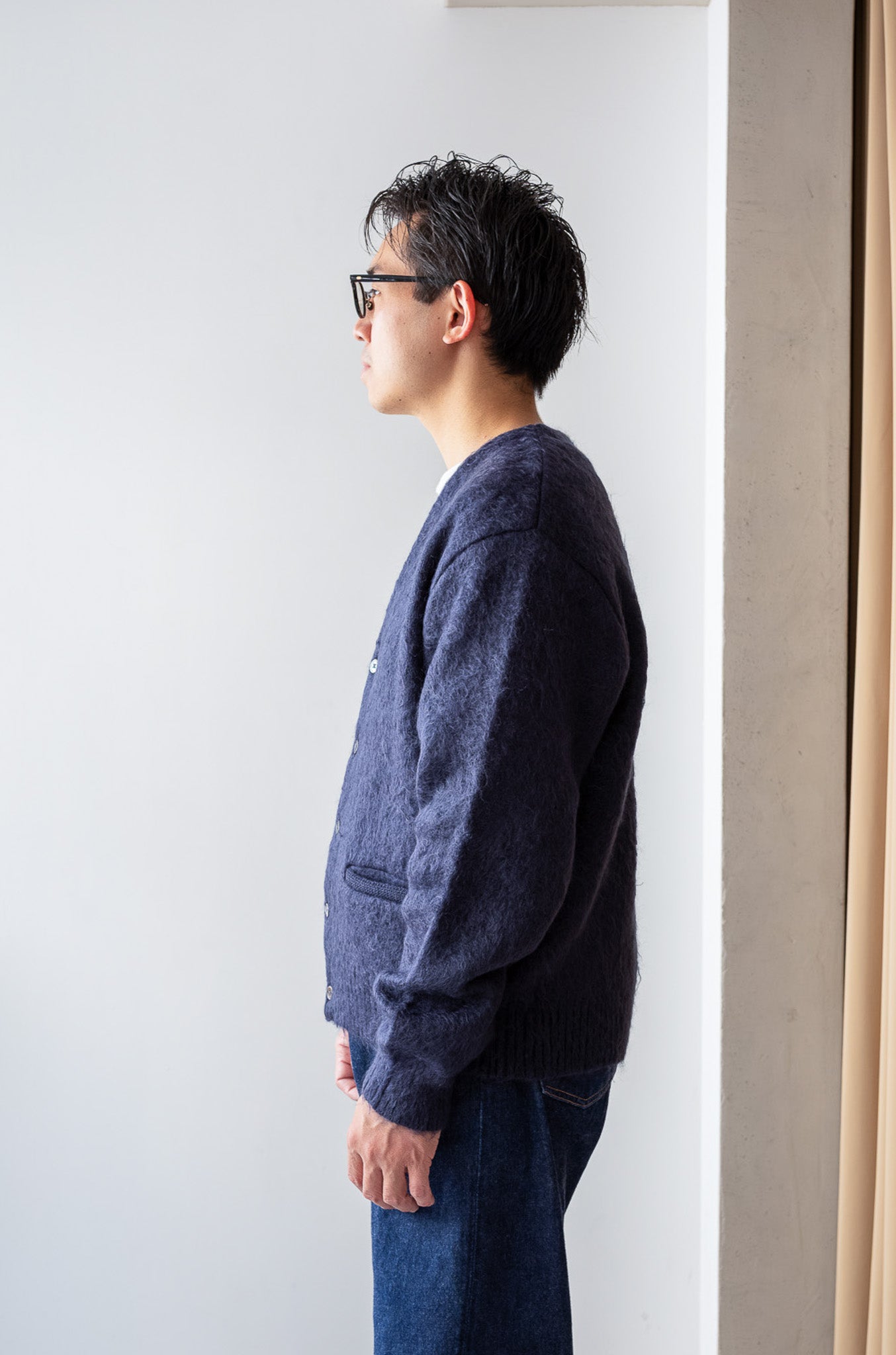 Stupid Shaggy Cardigan〔MID NIGHT〕