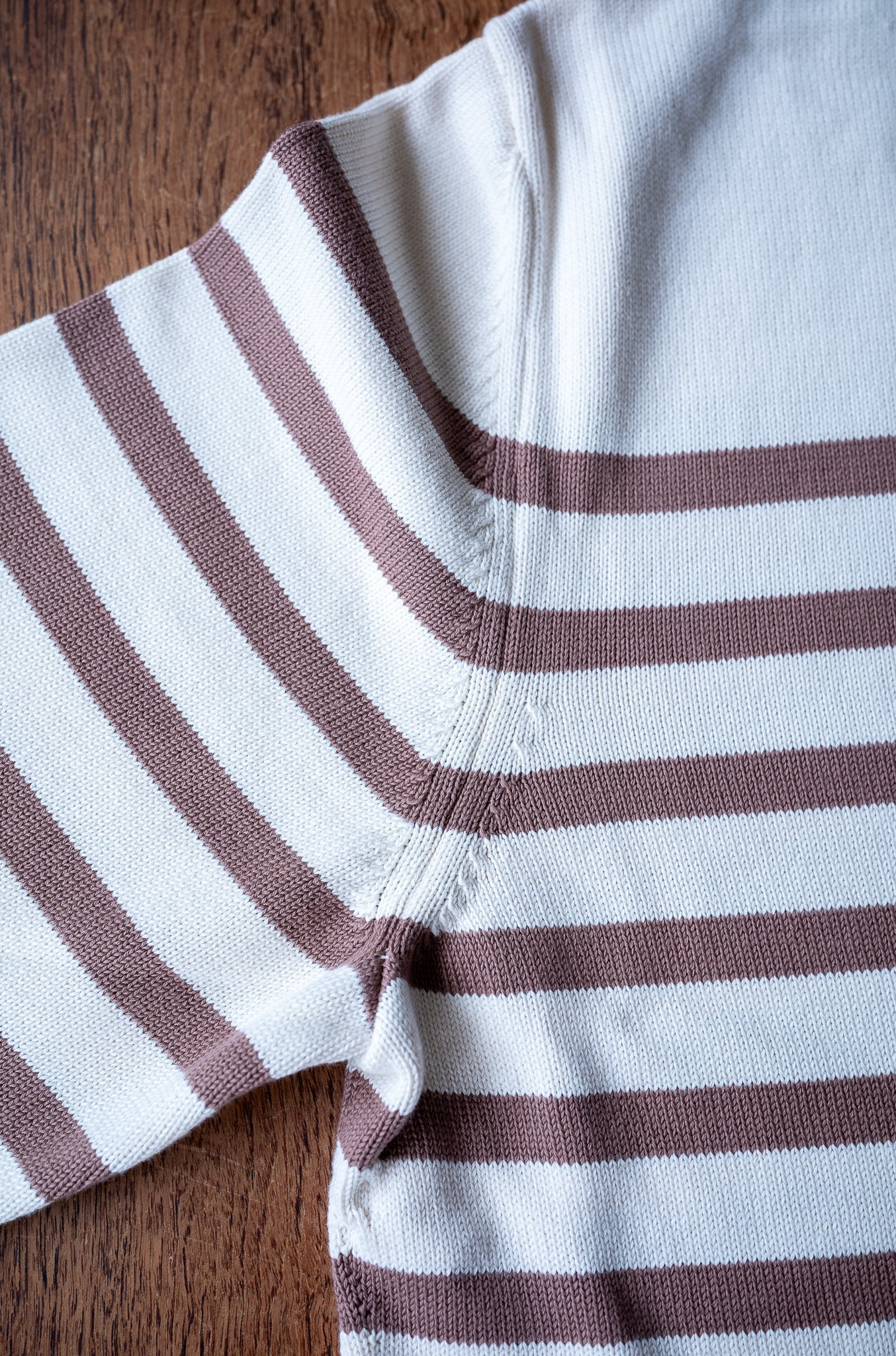 First Pick Suvin Gold Basque Knit〔MILK×ECRU〕