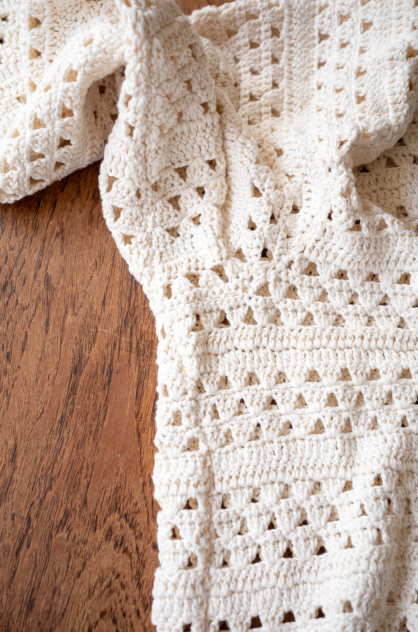 Crochet Horizontal Stripe Pullover〔MILK〕