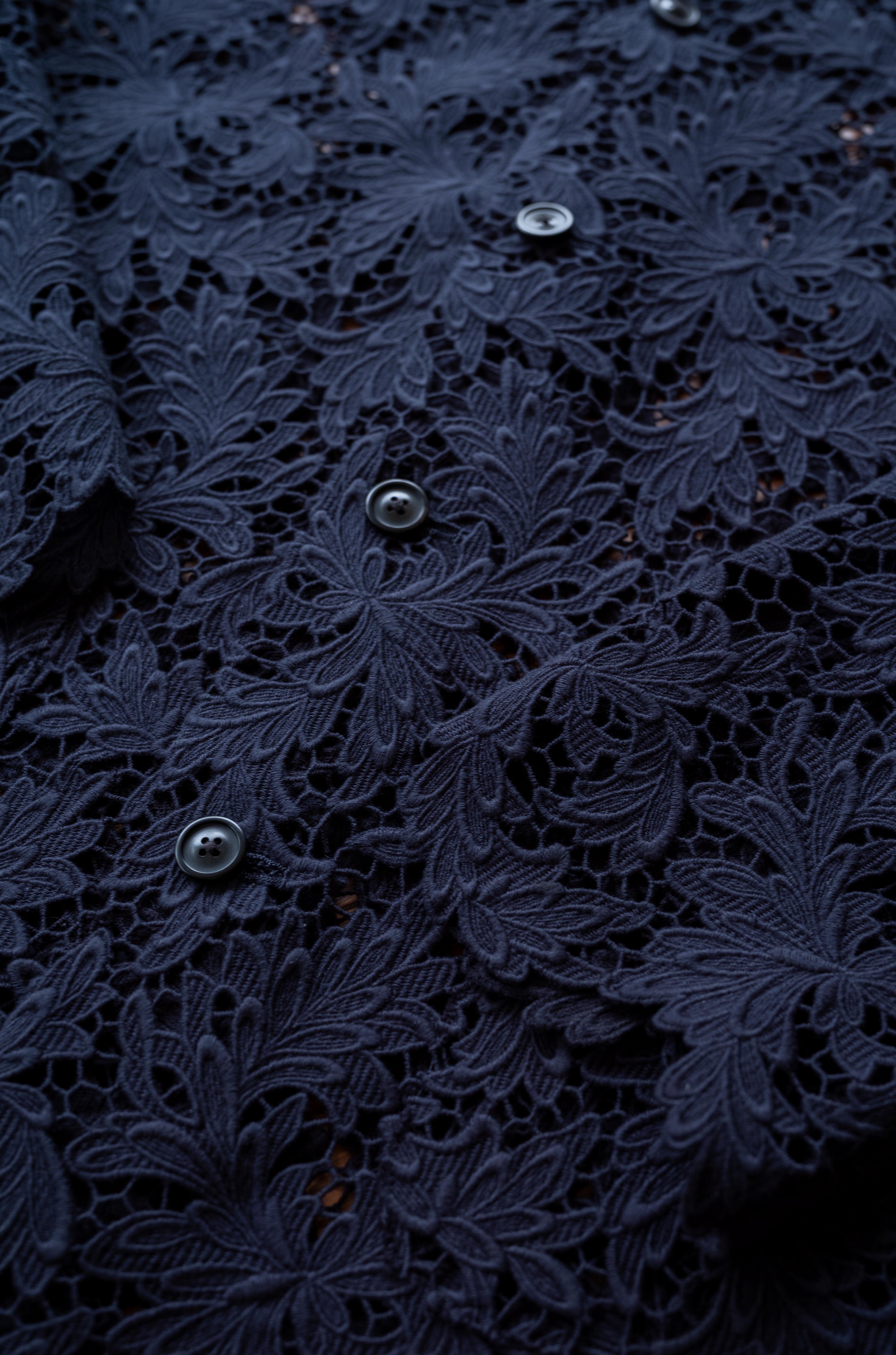 Feather Lace Blouson 〔NAVY〕