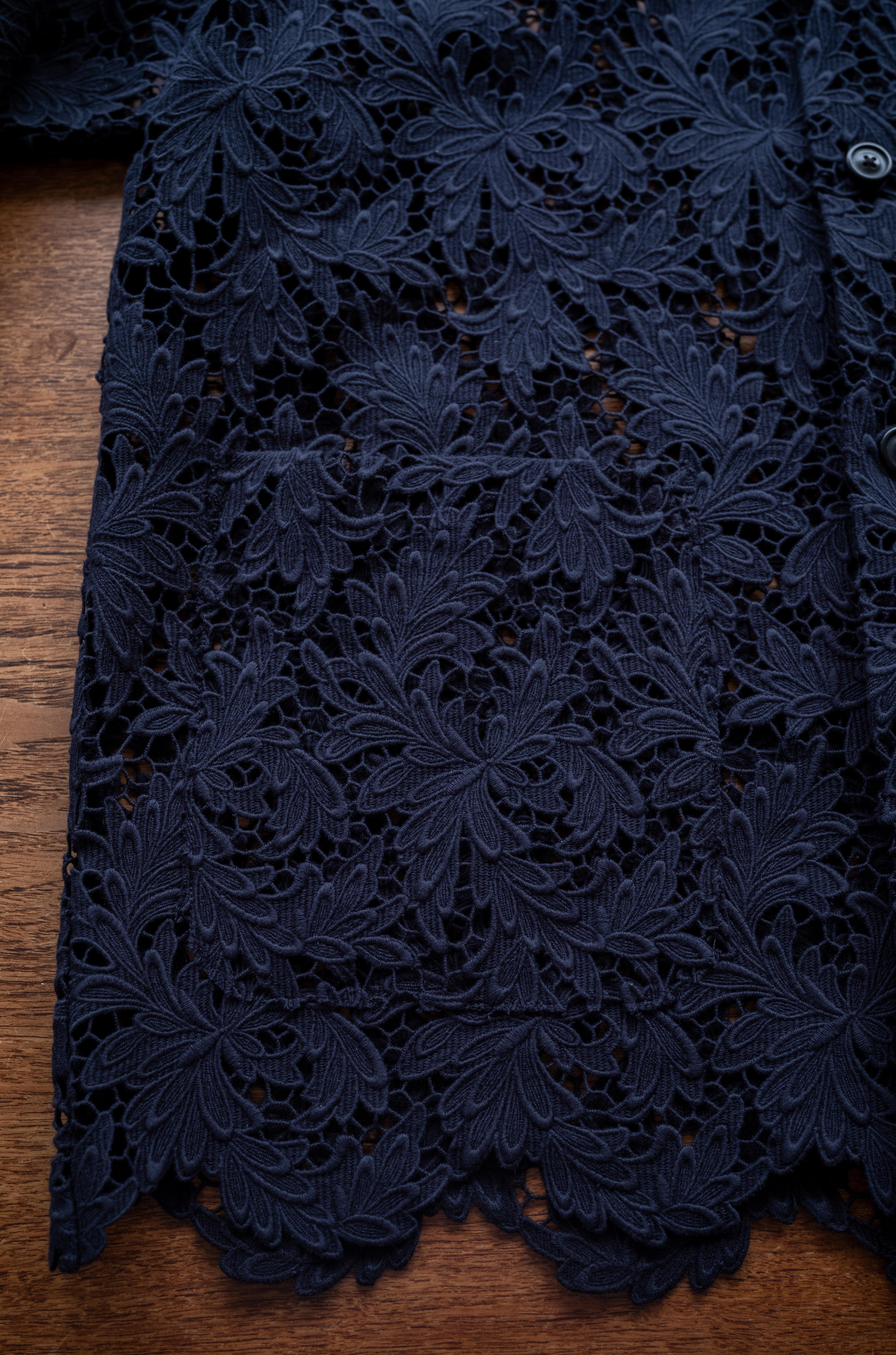 Feather Lace Blouson 〔NAVY〕