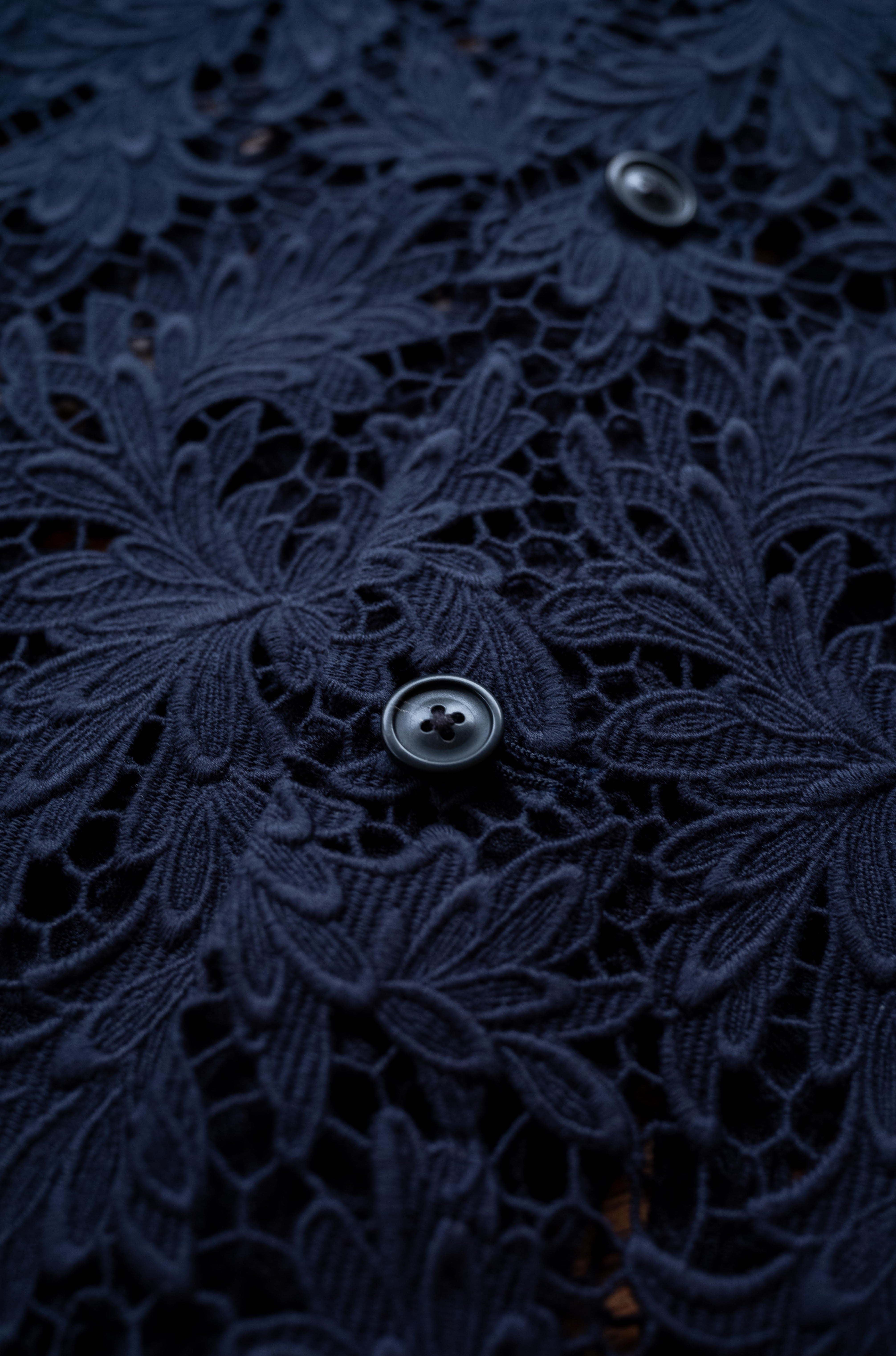 Feather Lace Blouson 〔NAVY〕