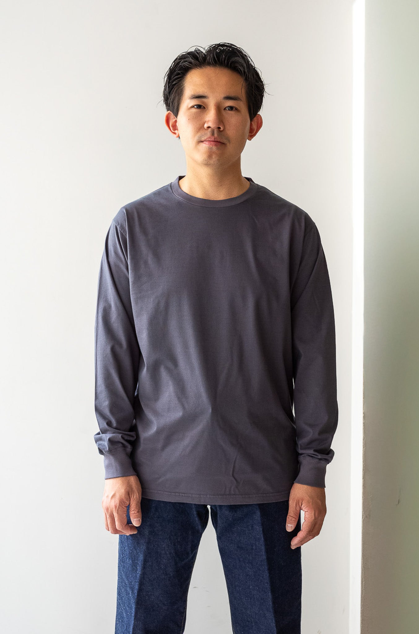 Essential L/S Tee 〔GRAY〕