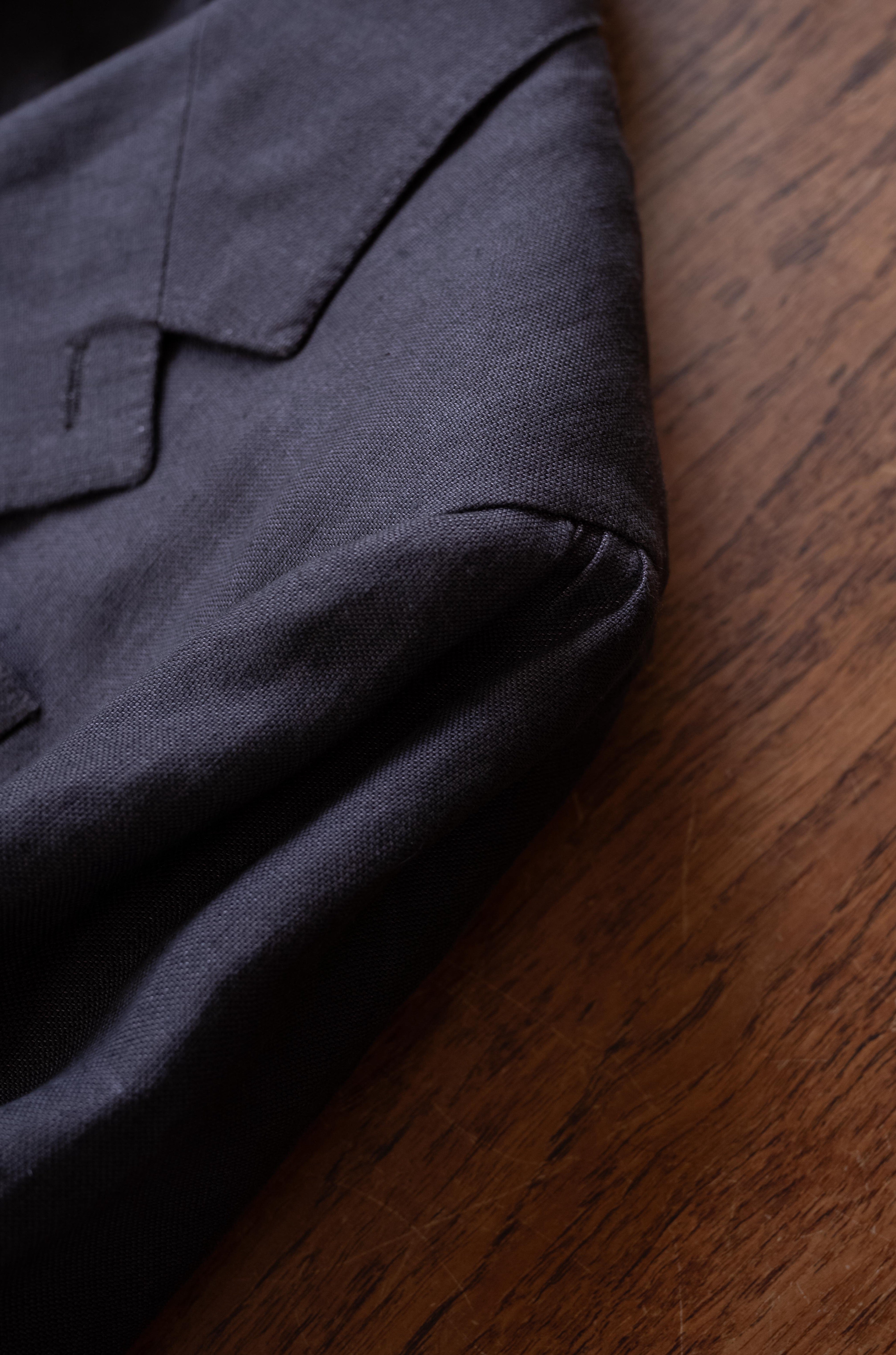 Linen Unstructured Tailored Jacket 〔BROWN〕