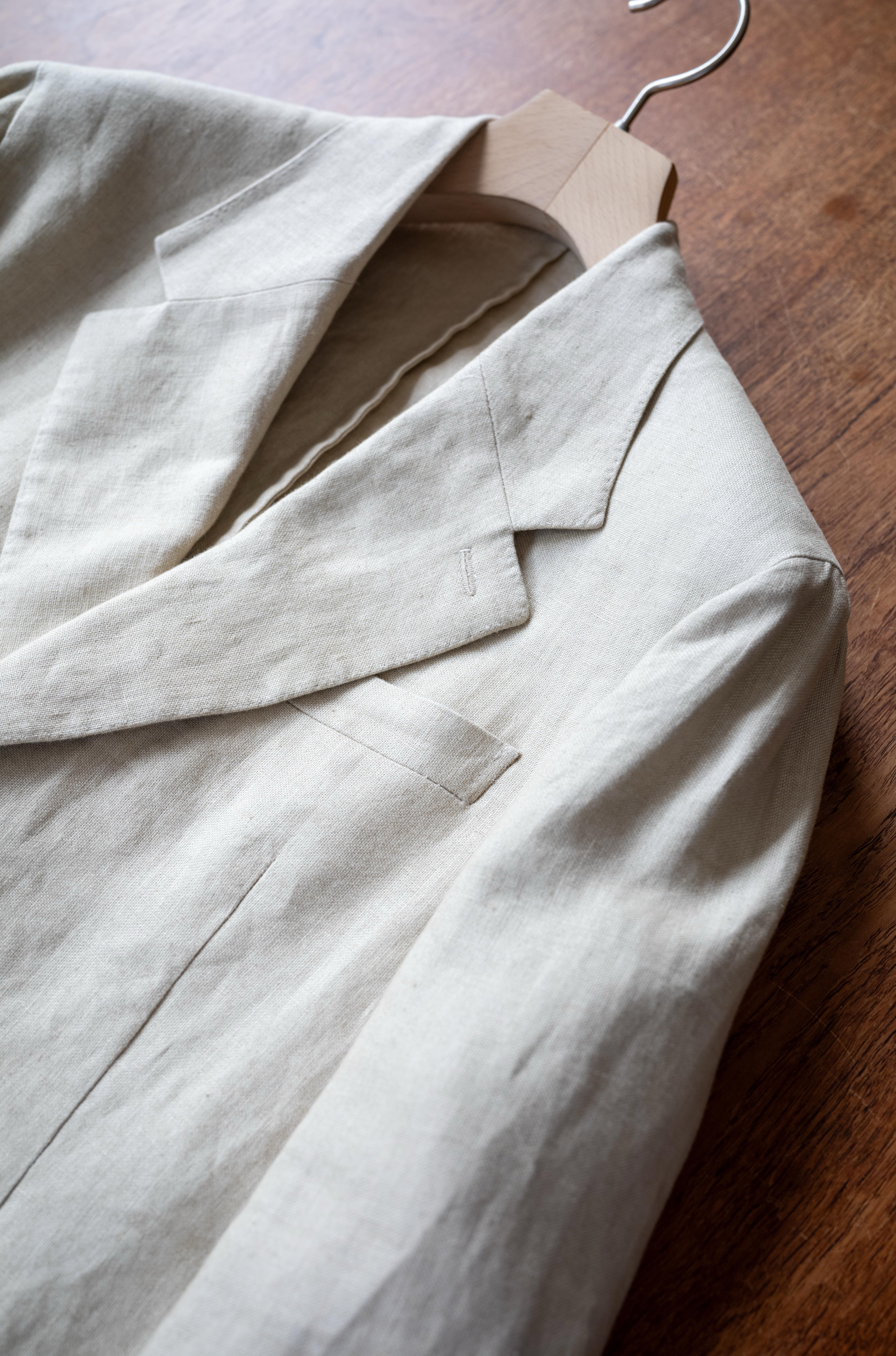 Linen Unstructured Tailored Jacket 〔BEIGE〕
