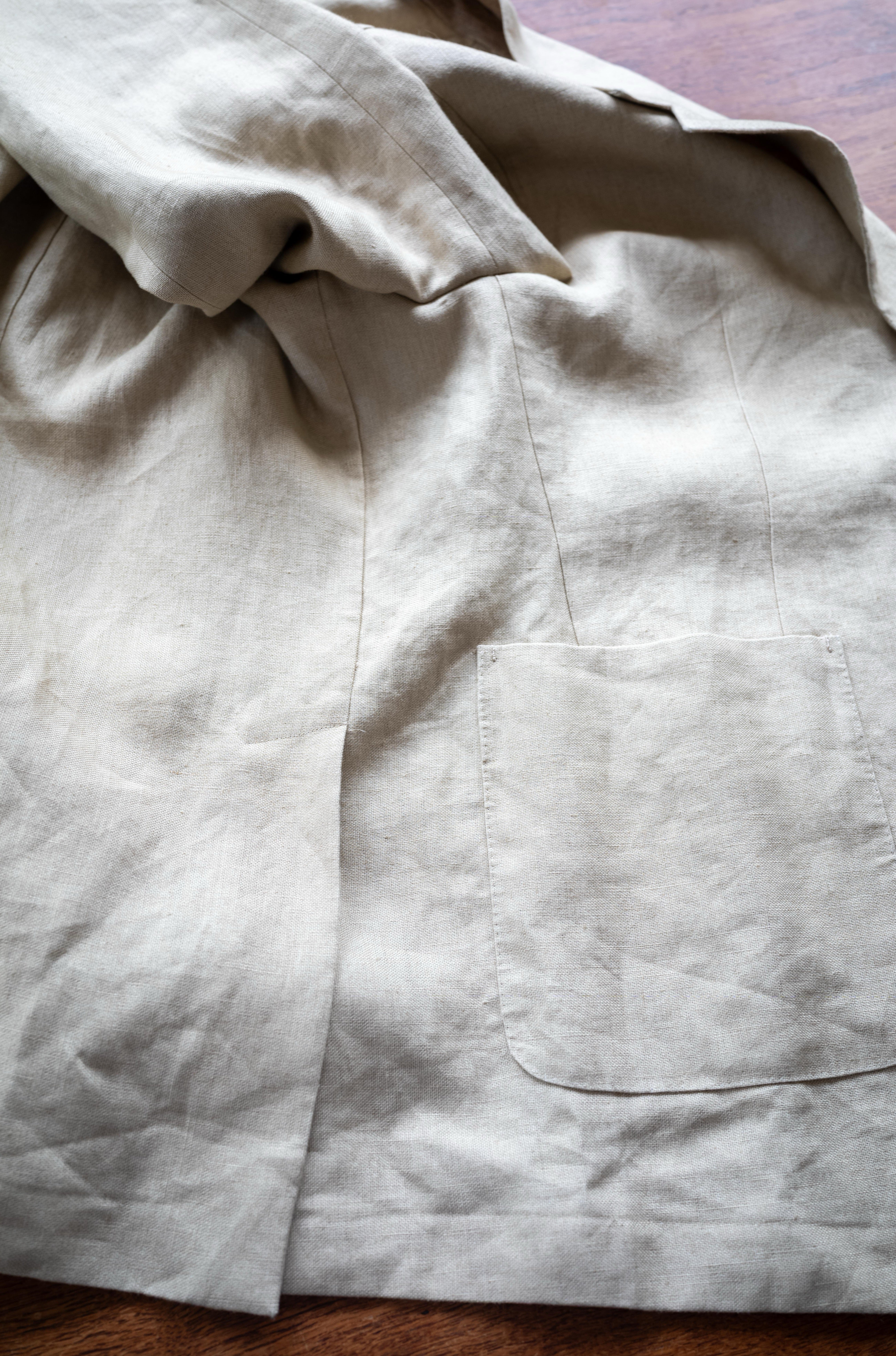 Linen Unstructured Tailored Jacket 〔BEIGE〕