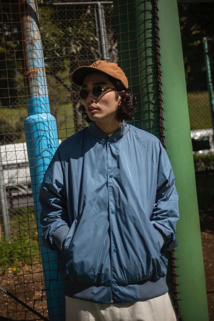 REVERSIBLE SNAP BLOUSON BLUE GREY-