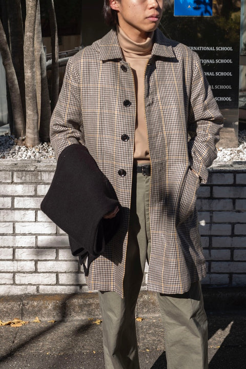 HIAND Mixed gingham checkover coat袖丈51cm