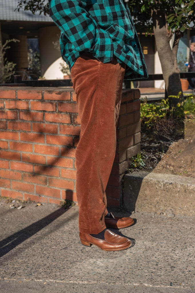 Corduroy One-tuck Trousers
